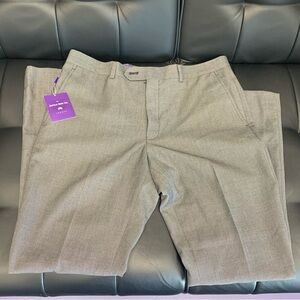 Men’s Savile Row Heathrow Gray Flat Front Dress Pants Sz 34 x 32 New With Tags